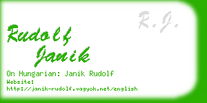 rudolf janik business card